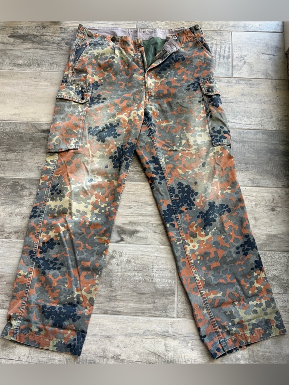 Men's Camouflage Cargo Pants - Orange/Green/Black